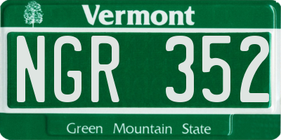 VT license plate NGR352