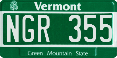 VT license plate NGR355