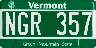 VT license plate NGR357