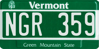 VT license plate NGR359