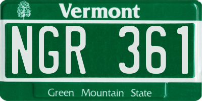 VT license plate NGR361
