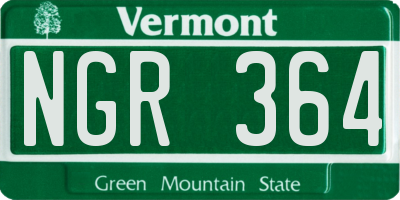 VT license plate NGR364