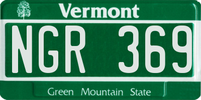 VT license plate NGR369