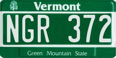 VT license plate NGR372