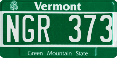 VT license plate NGR373