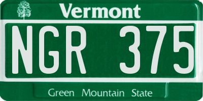 VT license plate NGR375