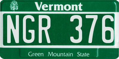 VT license plate NGR376