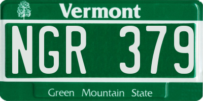VT license plate NGR379