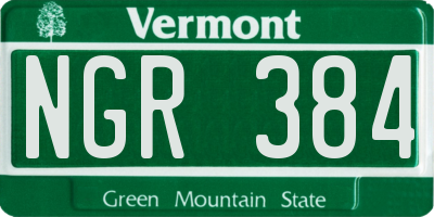 VT license plate NGR384