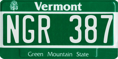 VT license plate NGR387