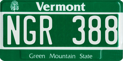 VT license plate NGR388