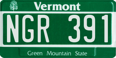 VT license plate NGR391