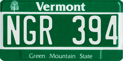 VT license plate NGR394