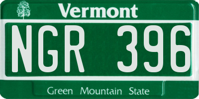 VT license plate NGR396