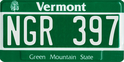 VT license plate NGR397