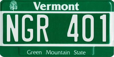VT license plate NGR401