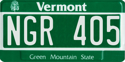 VT license plate NGR405