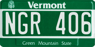 VT license plate NGR406