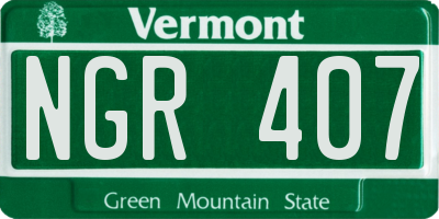 VT license plate NGR407