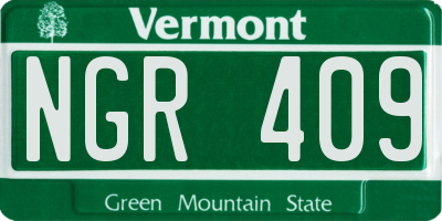VT license plate NGR409