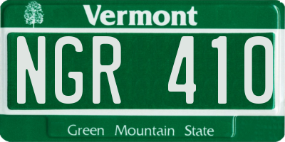 VT license plate NGR410