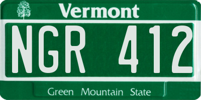 VT license plate NGR412