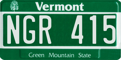 VT license plate NGR415
