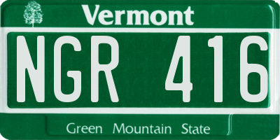 VT license plate NGR416