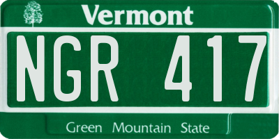 VT license plate NGR417