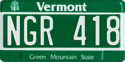 VT license plate NGR418