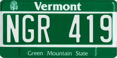 VT license plate NGR419