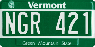 VT license plate NGR421