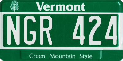 VT license plate NGR424