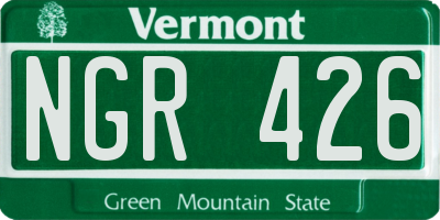 VT license plate NGR426