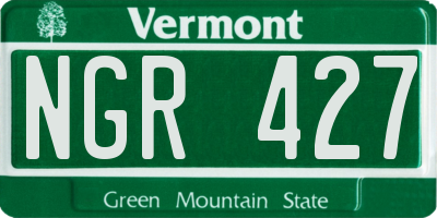 VT license plate NGR427