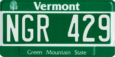 VT license plate NGR429