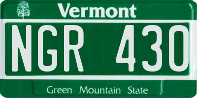 VT license plate NGR430