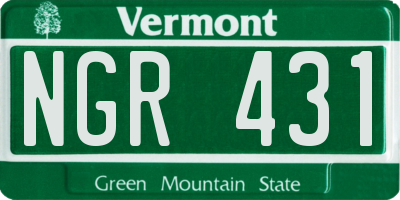 VT license plate NGR431