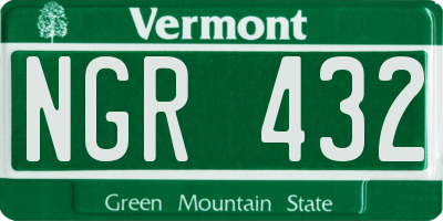 VT license plate NGR432