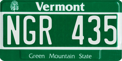 VT license plate NGR435