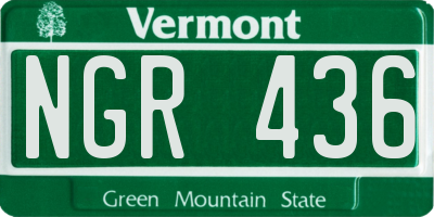 VT license plate NGR436