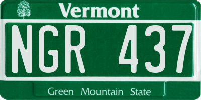 VT license plate NGR437