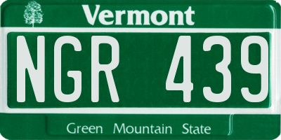 VT license plate NGR439