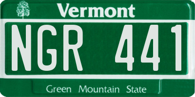 VT license plate NGR441