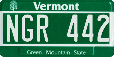 VT license plate NGR442