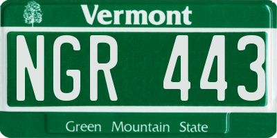VT license plate NGR443