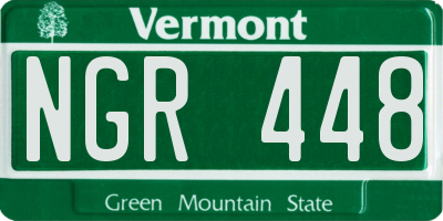 VT license plate NGR448