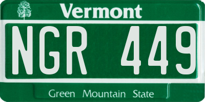 VT license plate NGR449