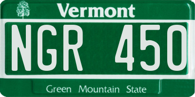 VT license plate NGR450