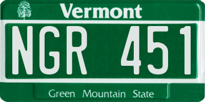 VT license plate NGR451